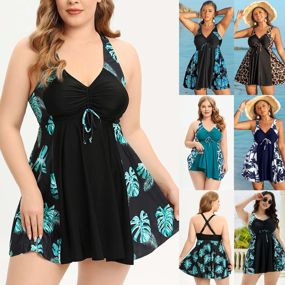European American plus size women's conservative split skirt swimsuit 2025 new style chic and elegant clothing