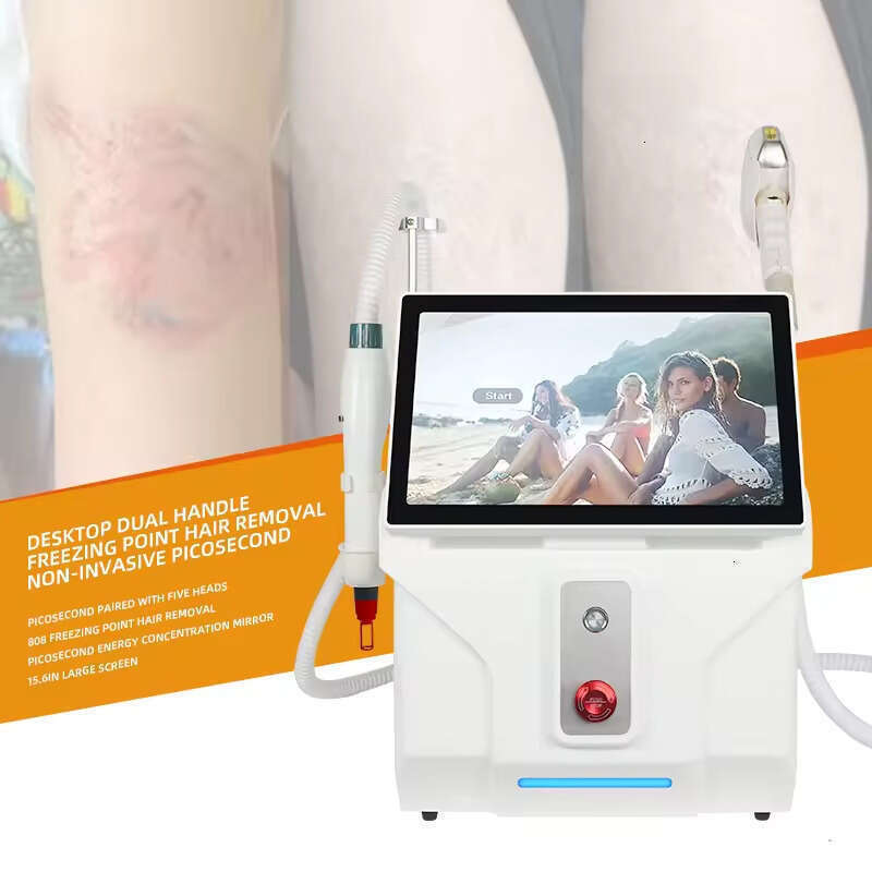 Laser Laser 2 In1 Picoslaser+Diode Ice Platinum Hair Removal Nd Yag Q Switched Tattoo Removal 3 Waves Black Face Doll Eq