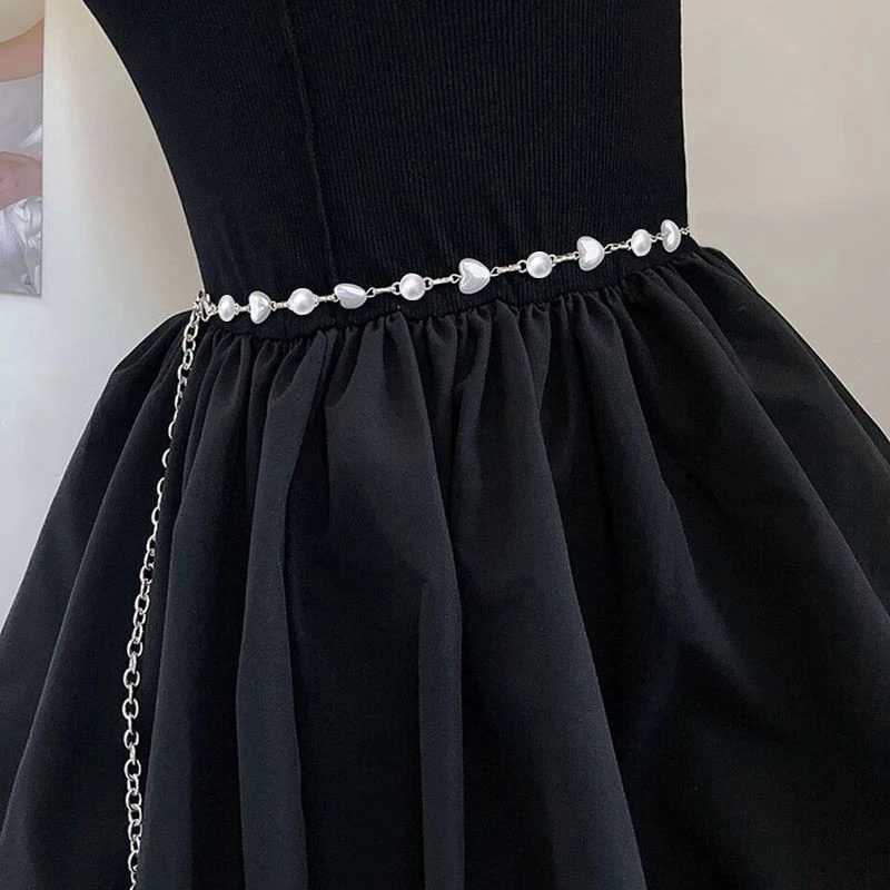 Love Pearl belt text belt sparkling rhinestone belt used for clothing decoration strapless fashionable metal thin belt X250410