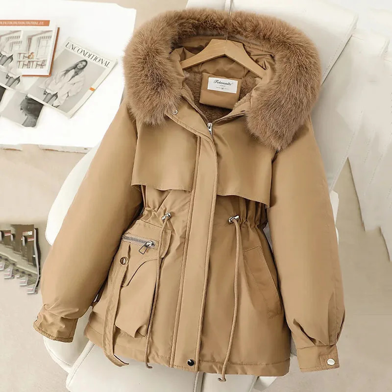 Winter Parkas Jacket Women Fashion Korean Loose Hooded Thick Warm Casual Cotton Padded Coat Female Overcoat Casual Lady Tops 251107