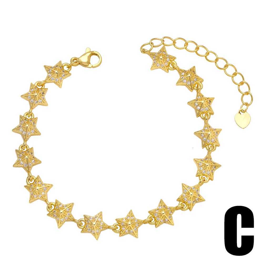 FLOLA Paved Crystal Butterfly Bracelets for Women Copper Zircon Love Letter Star Bracelets Dainty Gold Plated Jewelry brtg01T251110