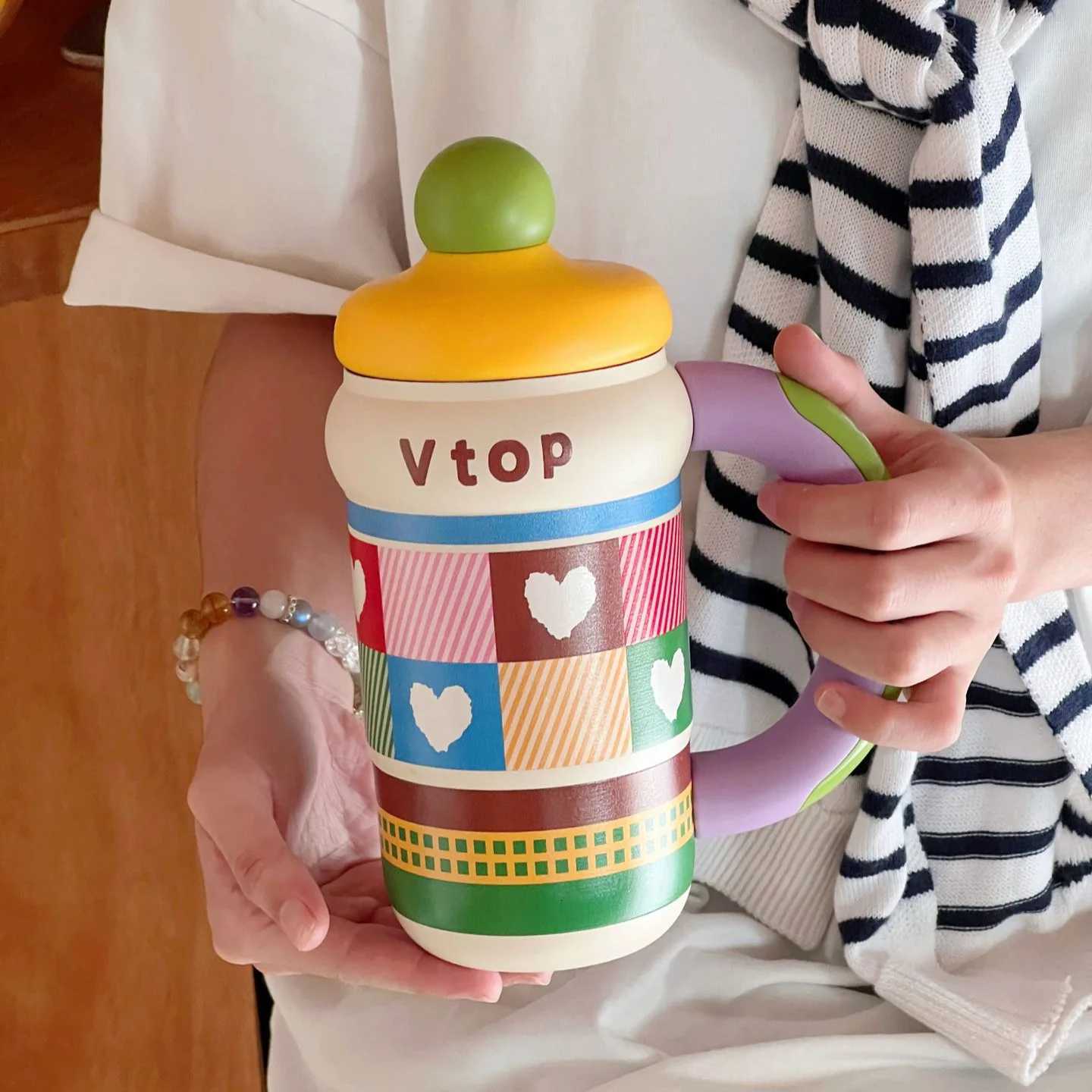 Fashionable cup Stainless steel insated cup straw cup outdoor portable water cup large capacity ceramic cup Y251110