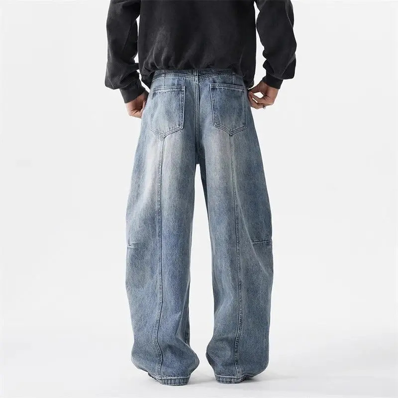 Men Baggy Jeans Y2k Hip Hop Skater Pants Vintage Jnco Jeans Loose Fit Skateboard Denim Pants Streetwear 250409