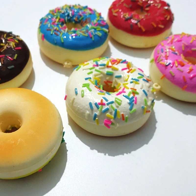 New Arrival Soft artificial donuts bread donuts stress relief innovative toys squeezing toys simulated cake models wedding decorations T250410