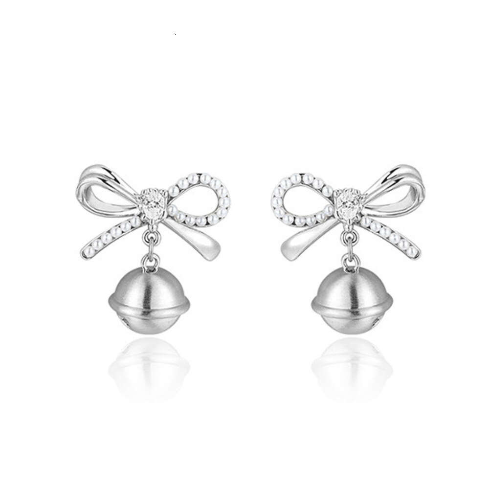 DHcollections Butterfly Knot Bell Earrings for Women, Niche Sweet Design, Original Personality Fashionable Temperament 925 Silver Needle Ear Jewelry