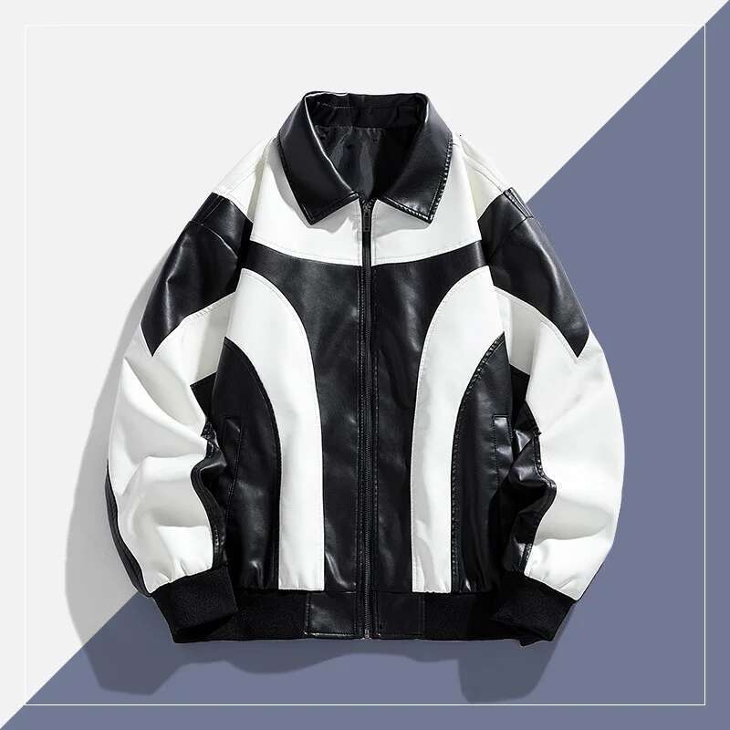 Men Varsity Autumn Women Fashion Baseball Jacket Leather Sleeve Motorcycle Coat Button College Red