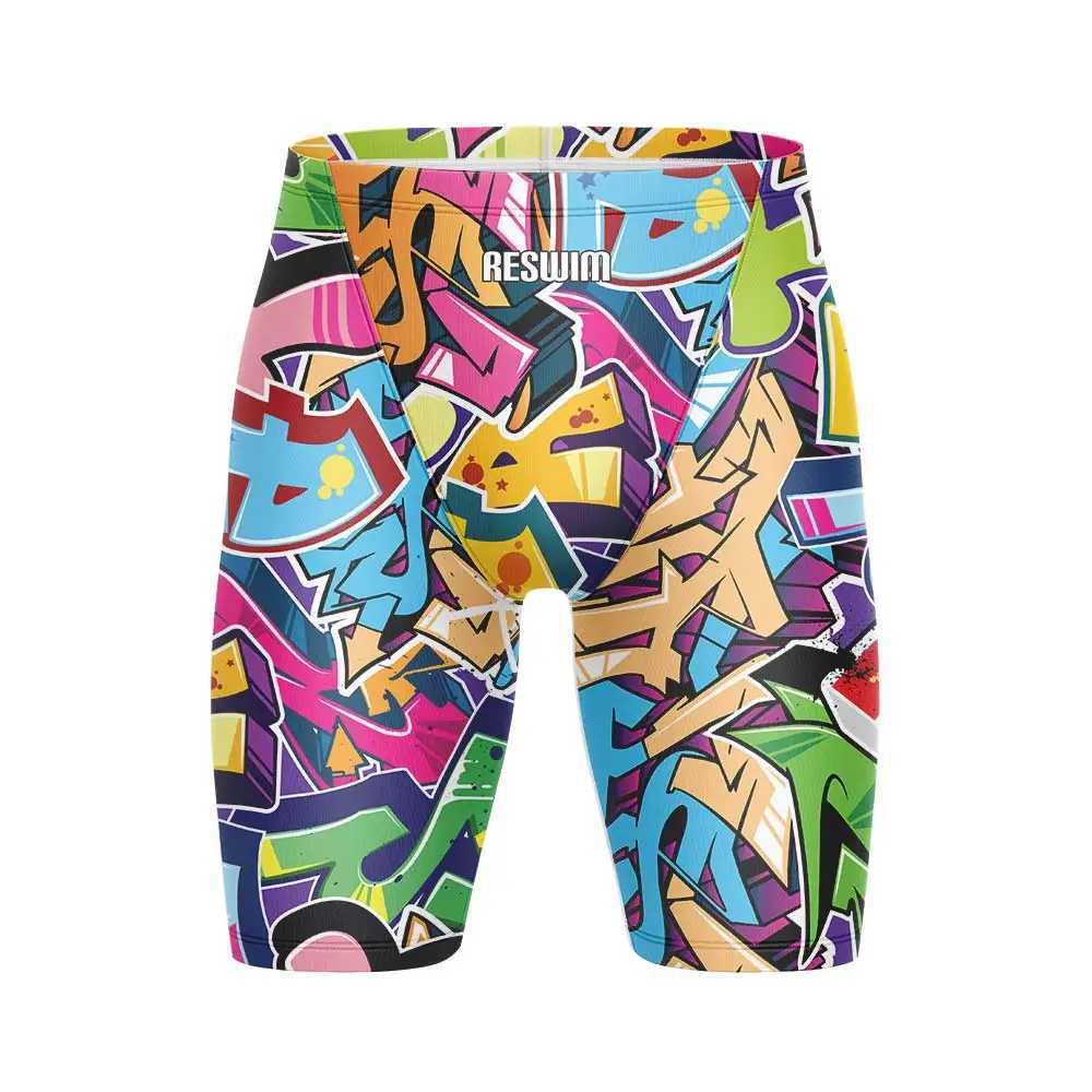 Mens swimming rod professional sports swimming interference machine swimsuit mens swimsuit durable training swimming gym surfing shortsW250410