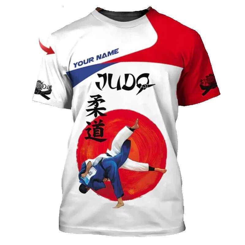 Judo fans 3D print fun for men, Fiers Train loose round neck Japanese T-shirt, Jujutsu fashion trend T-shirt customization