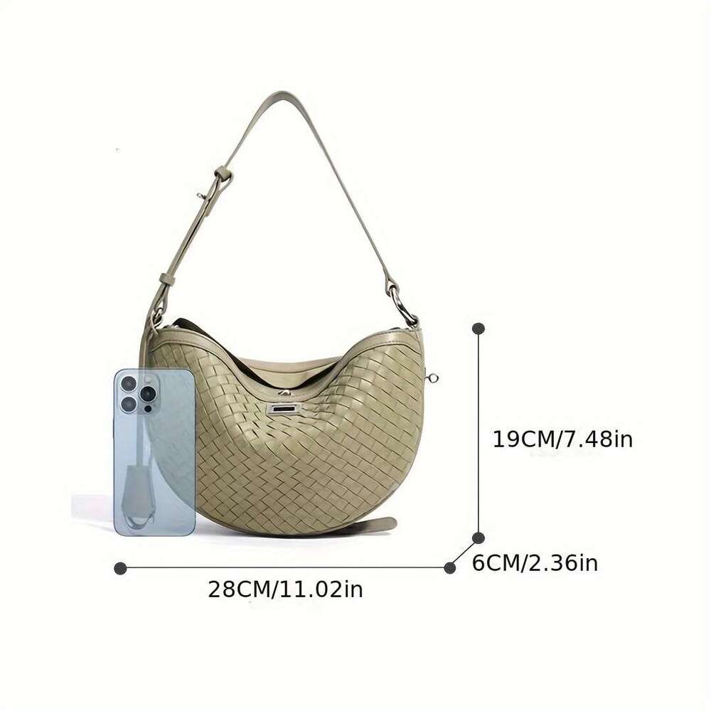 Armpit Woven New Crescent Shaped Fashionable Casual Handbag, Crossbody Bag, Single Shoulder Bag