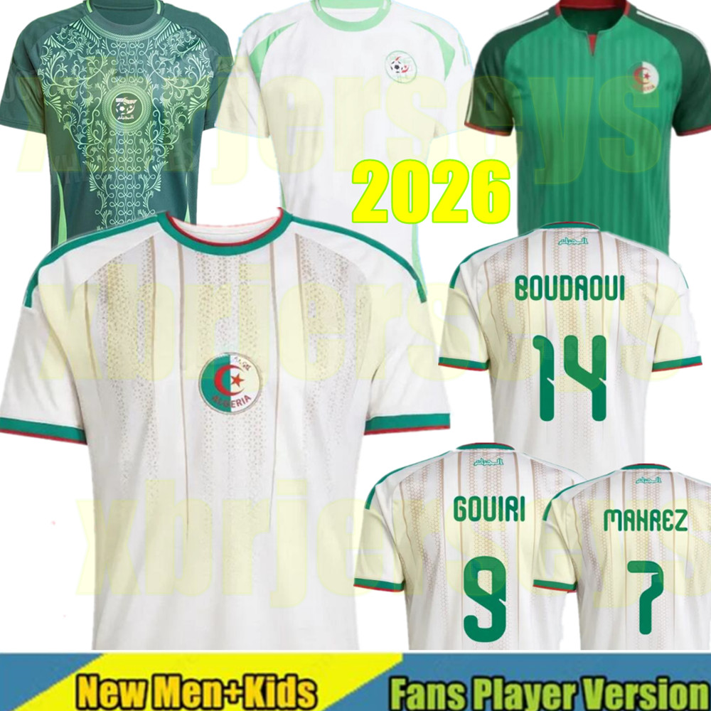 26 27 Algeria soccer jerseys Gouiri Amoura MAHREZ Hadj Moussa Boudaoui Houssem Aouar Rayan Ait-Nouri Benrahma Ramiz 2026 Algeria Camisetas football shirt men kids