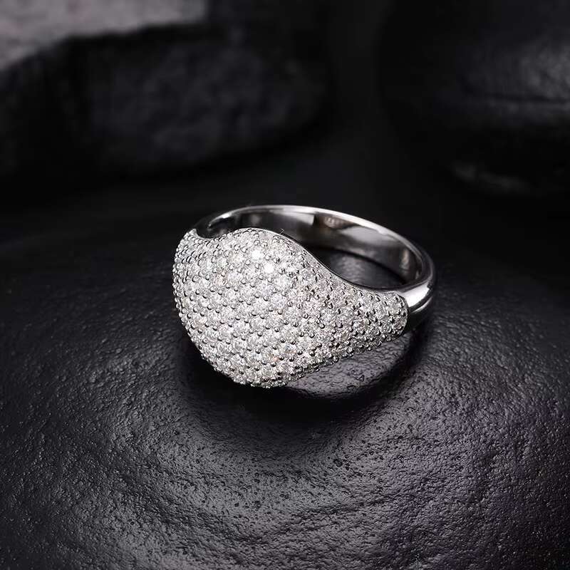 Factory-Made VVS1 D Color Moissanite Silver Jewelry Rings GRA Certified Pass Diamond Tester 925 Unisex Hip-Hop Engagement