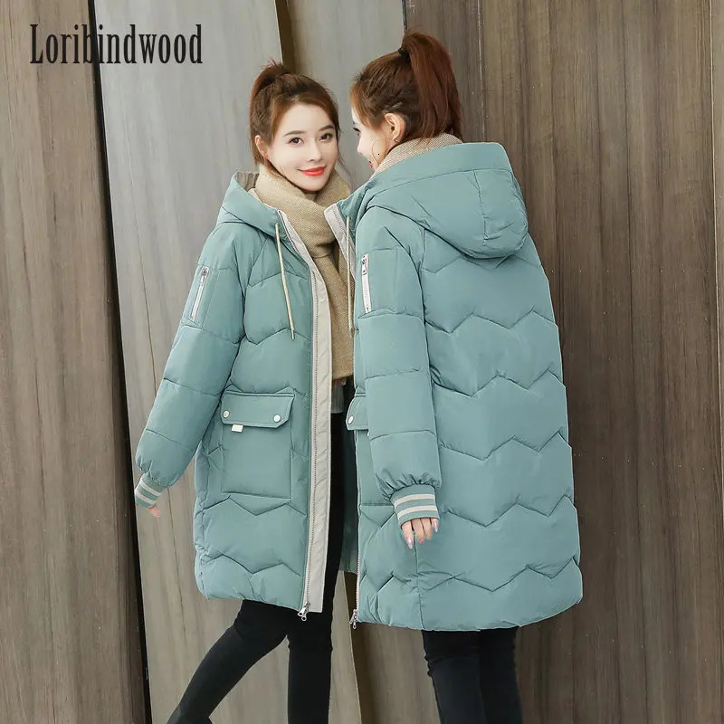 Winter Women Jacket Coats Long Parkas Female Down cotton Hooded Overcoat Thick Warm Jackets Windproof Casual Student Coat 251110