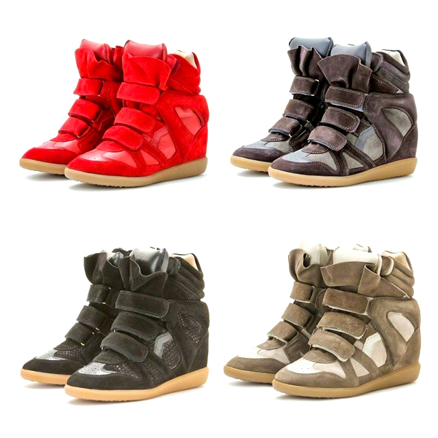 Bekett Sneaker Isabel Marrants Designer Shoe for Woman Suede Luxury Wedge Sneakers Isabelle beth Velcro Flat Leather Casual Shoe Fashion Womens Tennis Shoe Trainer