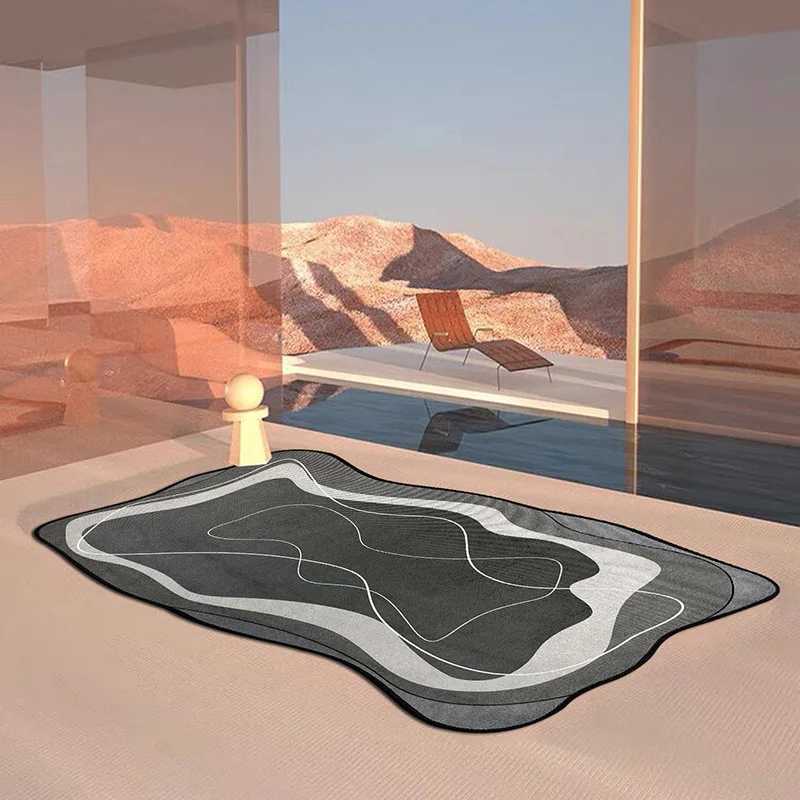 VIKAMA 1PC Abnormal-Shaped Irregular Living Room Carpet Household Cashmere Light Luxury High-End Sofa Coffee Table Cushion Y251110