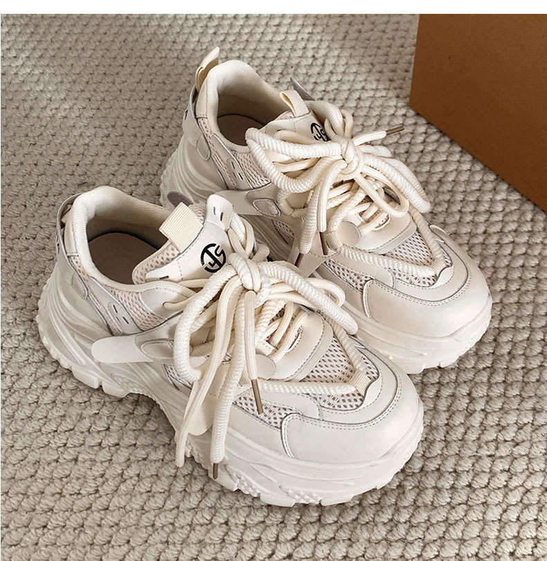 Versatile Hong Kong Style White Thick-Soled Shoes Women 2025 New Autumn Winter Student Retro Sneakers