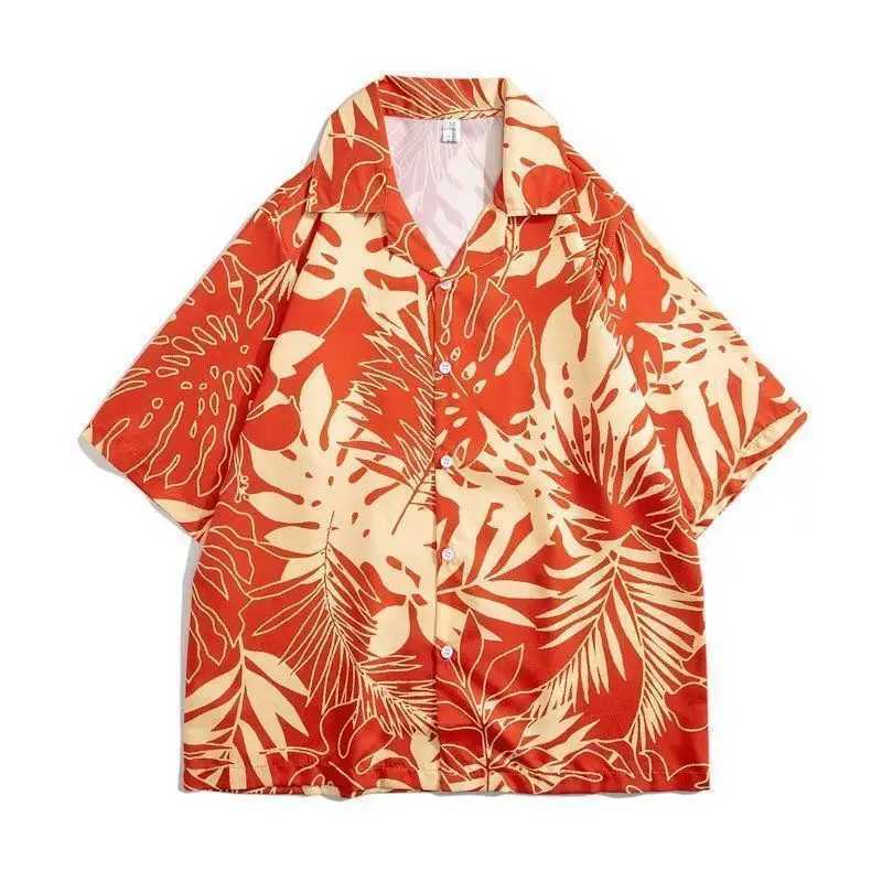 Mens short sleeved shirt Hawaii floral print summer shirt large casual clothing street fashion city clothing men X250410