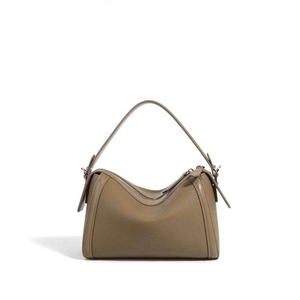 New Top Layer Cowhide Top-Handle Boston 2025 Cross Body Pillow Bag
