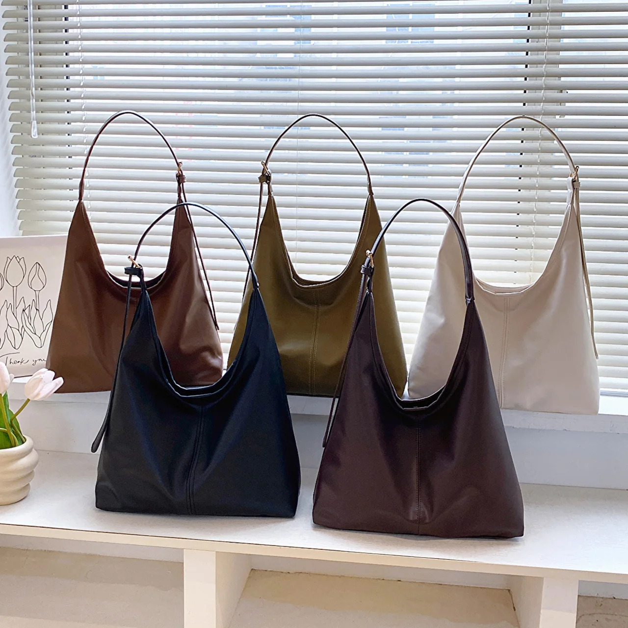 Handbag Handheld Single Shoulder Bill of Lading Retro Simple Large 250401