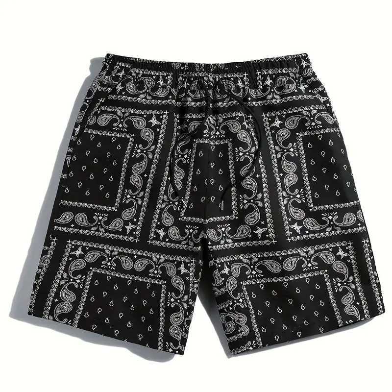 Summer new mens trend multi colored cashmere flower casual sports shorts fashionable beach pants X250410