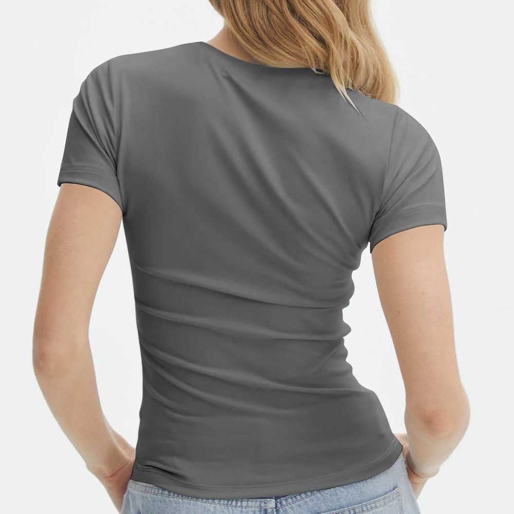 Womens fitness top O-neck yoga gym running Pilates sports T-shirt short sleeved casual breathable activity T-shirt high elasticityXJ250410