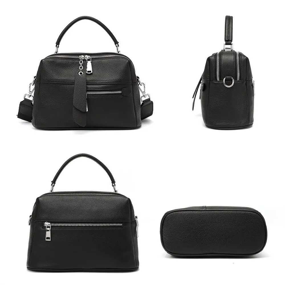 Zency Genuine Leather Satchel Designer Handbag Female Pillow Bag Classic Black Lady Shoulder Crossbody Tote Top-handle Bags K251110