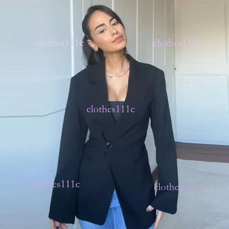 Casual Solid Women Blazer Urban Lapel Long Sleeve Button Pocket Female Streetwear 2025 Spring Autumn Elegant Lady Outwear 250224