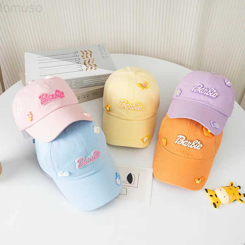 Sanrio 2024 Spring New Childrens Baseball Cap Cute 3D Cartoon Sunshade Embroidered Curved Brim Duckbill Cap H251110