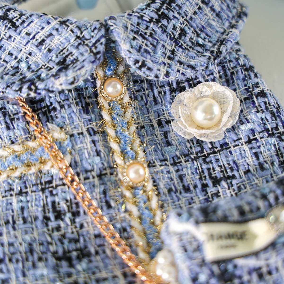 1-Piece Dog Clothes Cat Dog Pet Dress Autumn and Winter Thickened Warm Blue Skirt with Small Backpack J251110