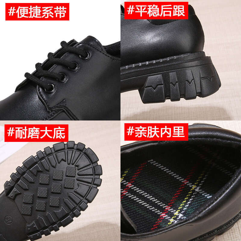 Woman Sandals New British Style Small Leather Versatile Autumn And Spring Thick Soled Casual Shoes For Women Black Single Shoes Sponge Cake Loafers