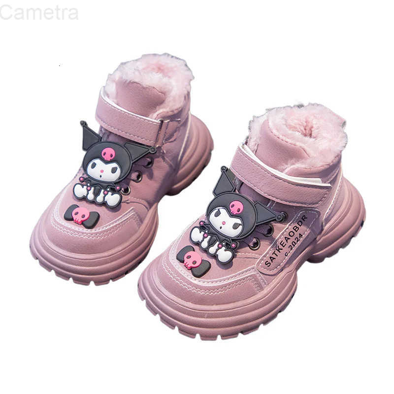 Sanrio Hot Girl Kuromi Kawaii Fashion Comfortable Cotton Shoes Student Winter Thick Sole Cartoon Child Waterproof Snow Boots New H251110