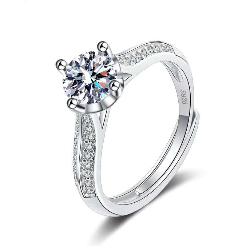 New D-color Flower Bud 1 Moissanite S925 Pure Silver Ring Factory Direct Sales 925 Jewelry Wedding Marry Ring
