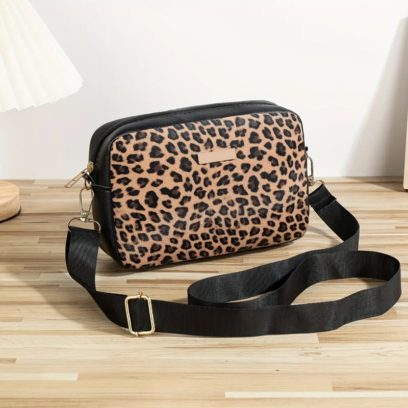 Leopard Print Crossbody Bag for Women Fashion Casual Shoulder Lightweight Purse Versatile Office Daily Going Out 251110