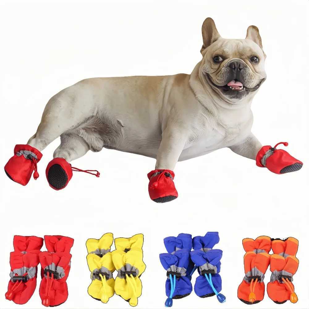 4 waterproof pet dog shoes and anti slip rain boots suitable for cats dogs puppies pet boots and pet paw accessories T2504010