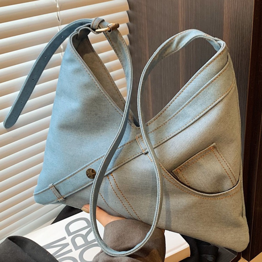 Womens Trendy Denim Shoulder Bag - Stylish Arm Pit Crossbody with Ample Storage for Everyday Use
