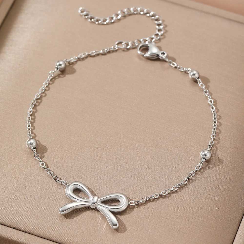 DOTIFI Stainless Steel Bow Pendant Bracelet Women Do Not Lose Color Niche Design Simple Fashion Light Luxury Jewelry AccessoriesT251110