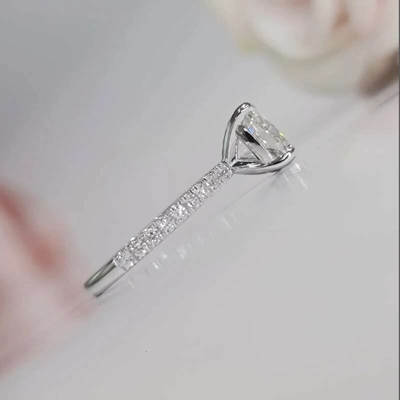 IGI Certified 2CT CVD lab Grown Square Cushion Cut Diamond EF VS Cushion Ring Lab Grown Diamond Engagement Ring 14k White Gold