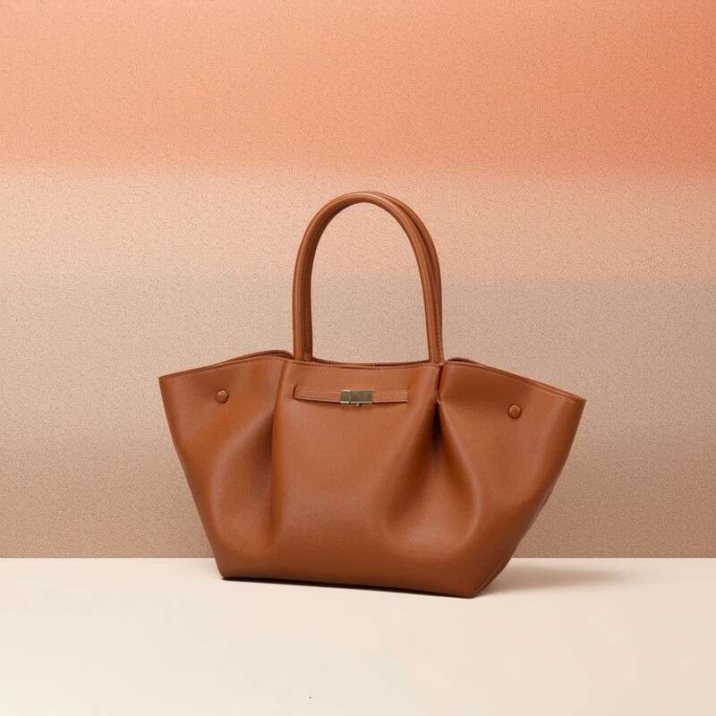 Women's Large Capacity Handbag Convertible Shoulder Handheld Tote With Golden-Tone Hardware, Minimalist Black/Brown Or Beige Elegant, Travel, Eve