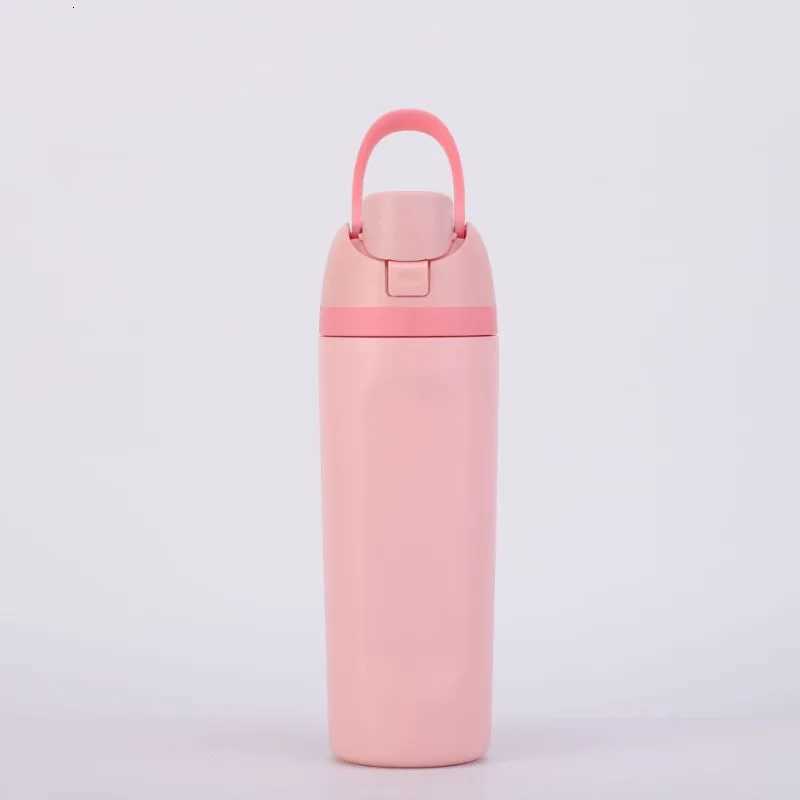 Fashionable cup 16/19/24/32OZ New 304 Stainless Steel Fitness Cup with Handle aron Colored Insated Bottle Large Capacity Straw Fruit Cup Y251110