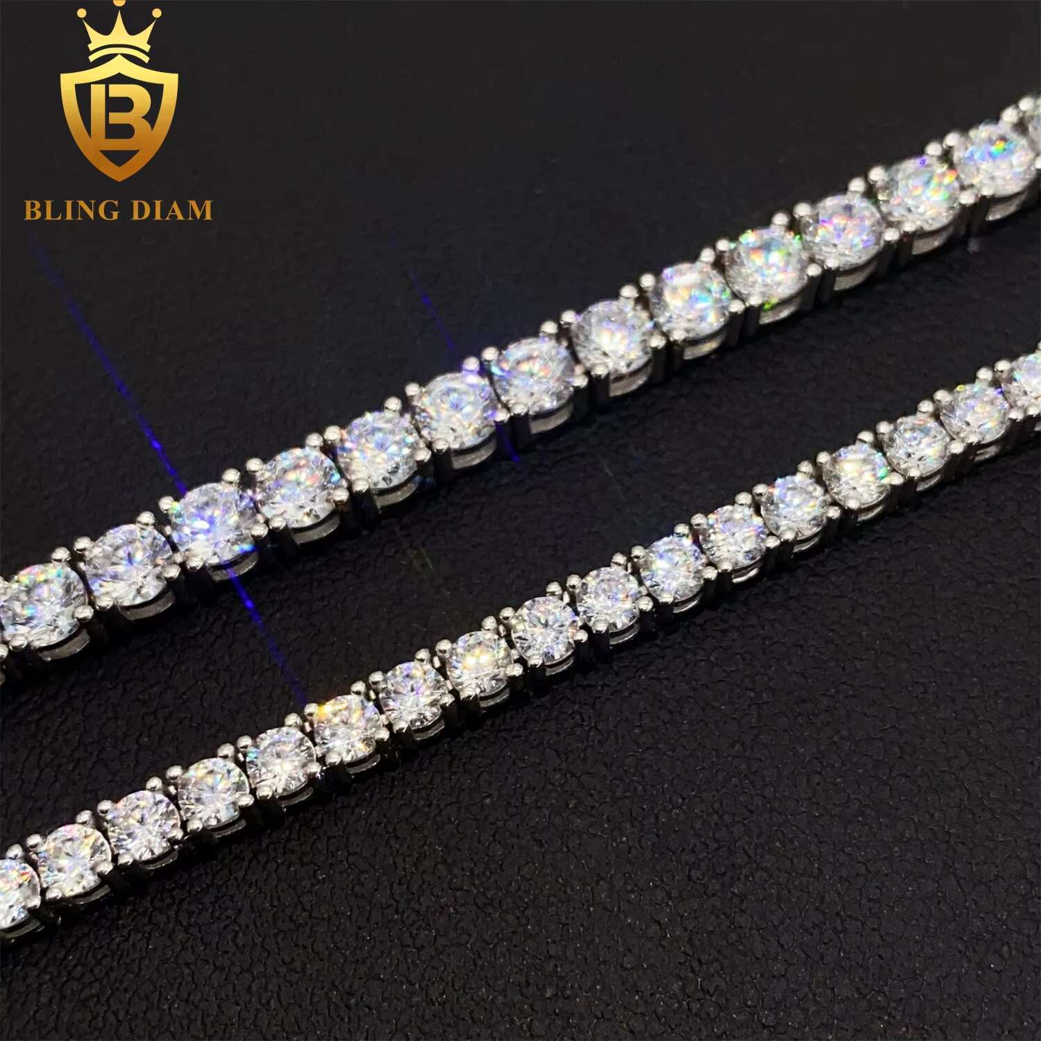 Pass Diamond Tester GRA Certificate Hip Hop 925 Sterling Silver Tennis Necklace Bracelet VVS Moissanite Tennis Chain for Women