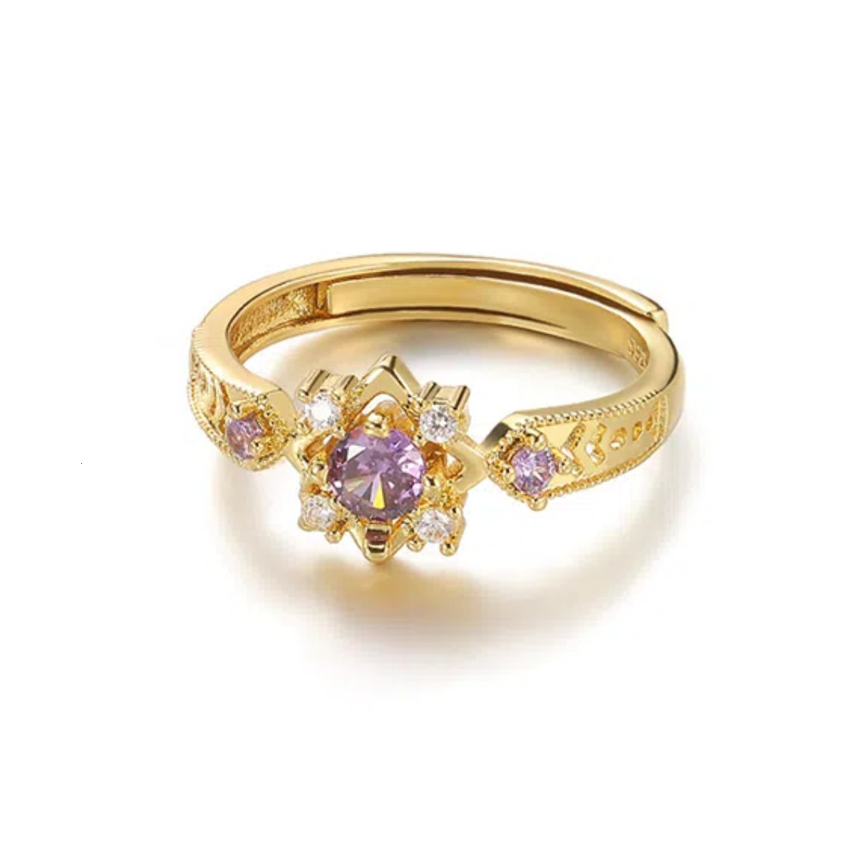 Cross-border Fashion Ring Hot Selling Copper Plated 18K Gold Colorful Designer Ring Zircon Ring Luxury Simple INS Style Leaf Ring Jewelry Wholesale