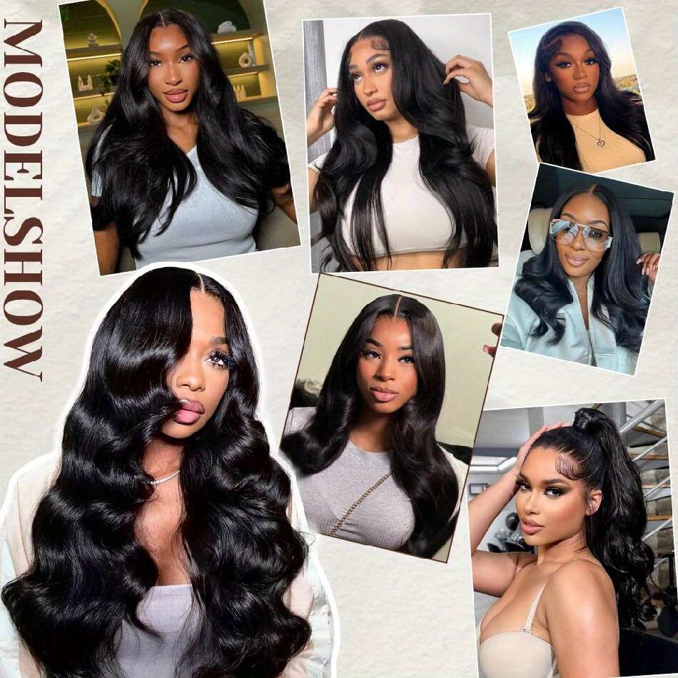 Put On And Body Curtain Bang Bye Knots Glueless Cut 4X4 Lace Front Wigs Human Hair For Beginners No Glue Brazilian Virgin Loose Wave Bleached Pre Pluc