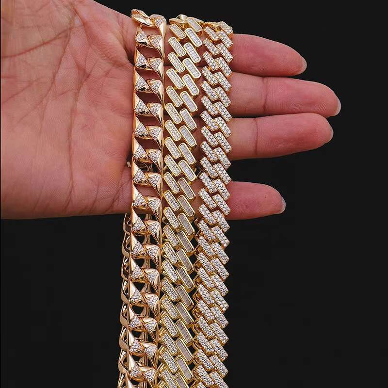 Hip hop Miami Necklace Heavy Moissanite Sier Men's and Women's Cuban Chain
