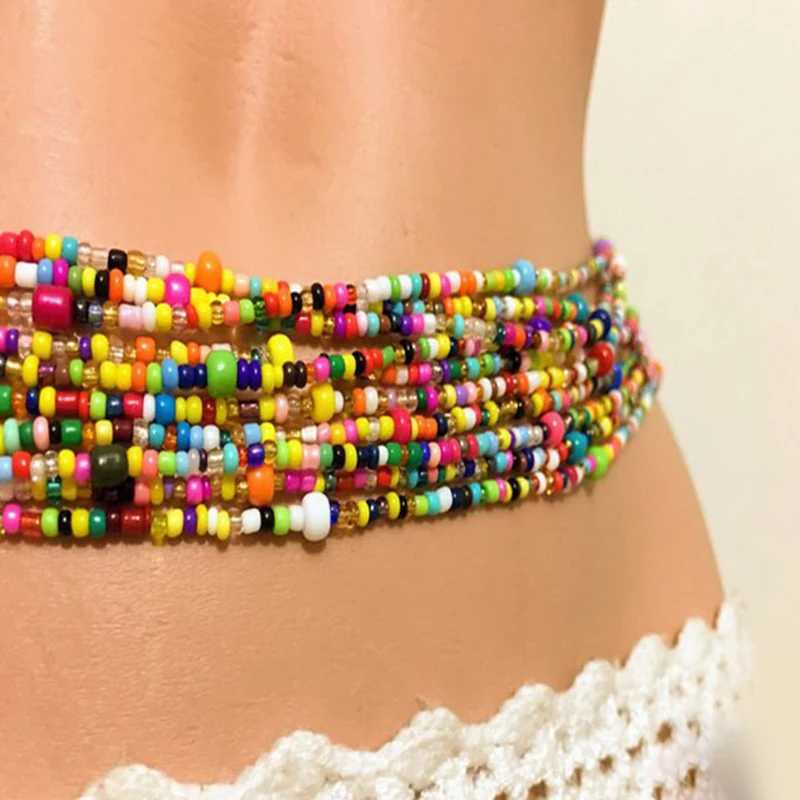 Lace Beaded Belly Chain Bohemian Style Body Chain Carnival Body Accessories Beach Party Clothing X250410