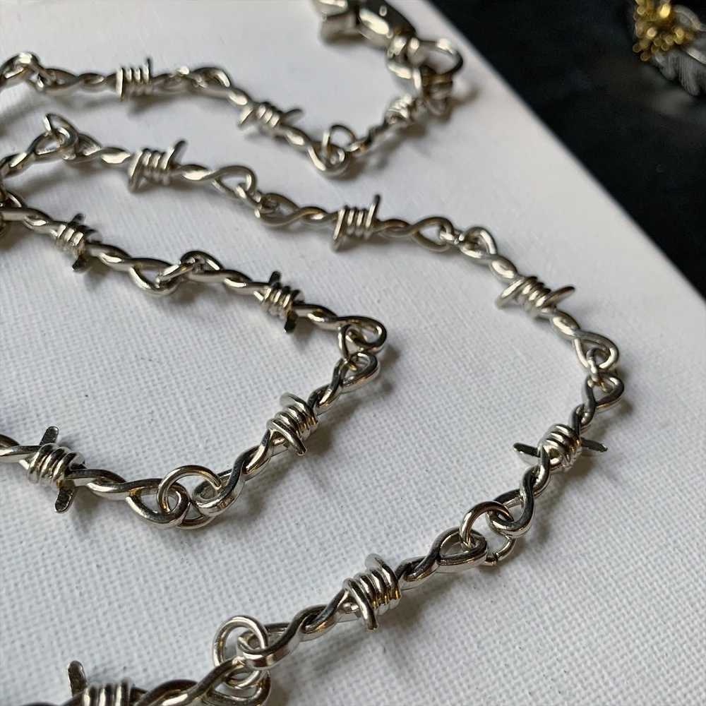 Punk Thorn Wire Thorn Troops Long Waist Chain P Glenger Gothic Bun Mens Pants Jeans Accessories X250410