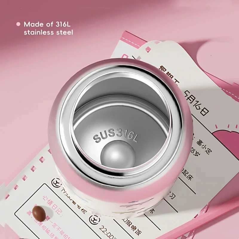 Fashionable cup 500ml Cartoon Thermos Cup Straw Insated Water Bottle Stainless Steel Coffee g Leak-proof Vacuum Flask for Girls Y251110