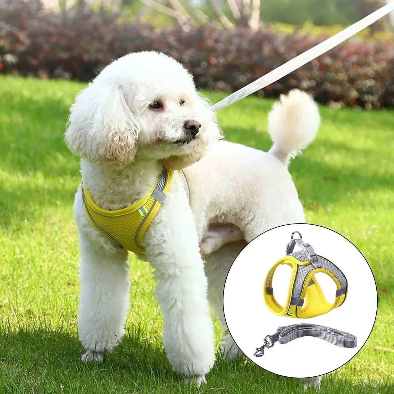 Breathable Pet Harness Escape-Proof Reflective Dog Harness for French Bulldog Harness Vest Puppy Pet Outdoor Walking Lead Leash J251110