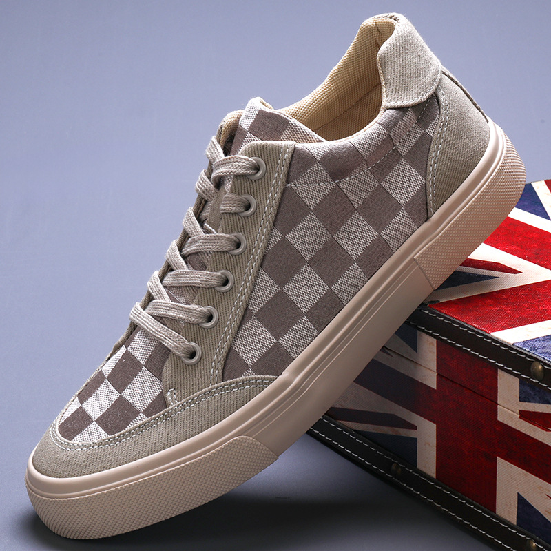 New men's breathable black canvas shoes sports casual board shoes 2025