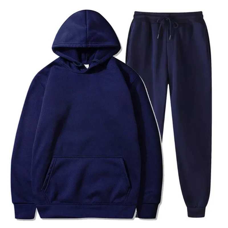 Basic Fleece Hoodies And Sweat Pants Set Men Jogger Set Wholesale Track Suit Sportswear Tracksuits Unisex Ensemble Jogging Homme W251110