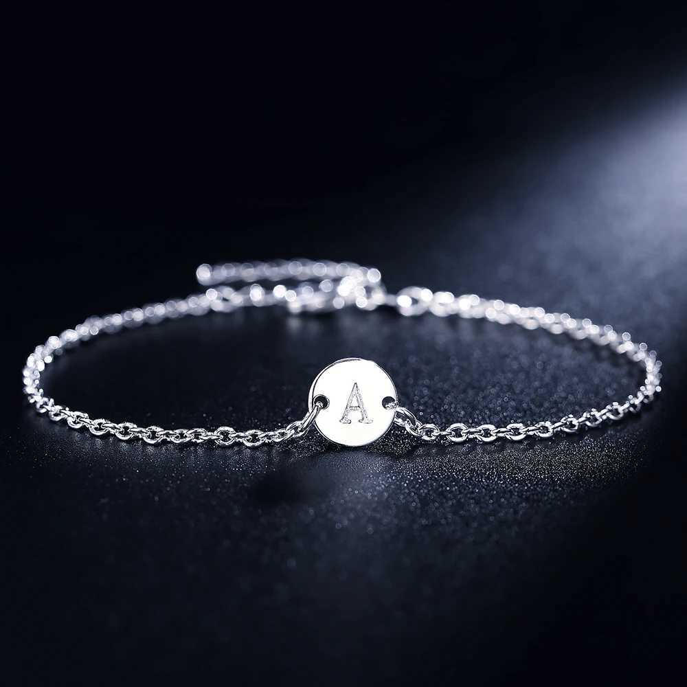 New trend 925 sterling Silver 25 letter cards Chain Bracelets for Women Fashion wedding Party fine Jewelry Christmas GiftsT251110