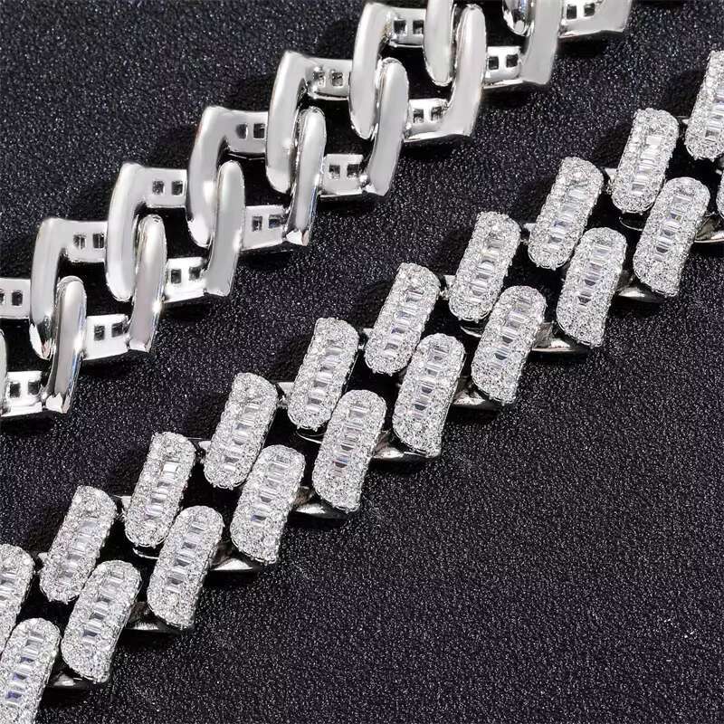 Fashion Pearl Hip Hop Jewelry 16mm Genuine Gold Plated Cubic Zirconia Thorn Cuban Men's Chain Bracelet